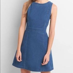 Gap sleeveless mod denim zipper dress